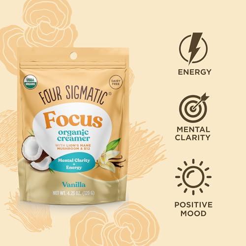 Four Sigmatic Four Sigmatic Think Vanilla Coconut Coffee Creamer | Organic Non Dairy Coffee Creamer with Lions Mane and L-theanine | Vanilla, 4.23 oz
