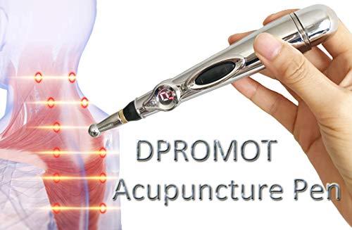 DPROMOT Electronic Acupuncture Pen with 3 Different Heads, Electric Meridian Energy Body Massager Pain Relief Therapy Instrument