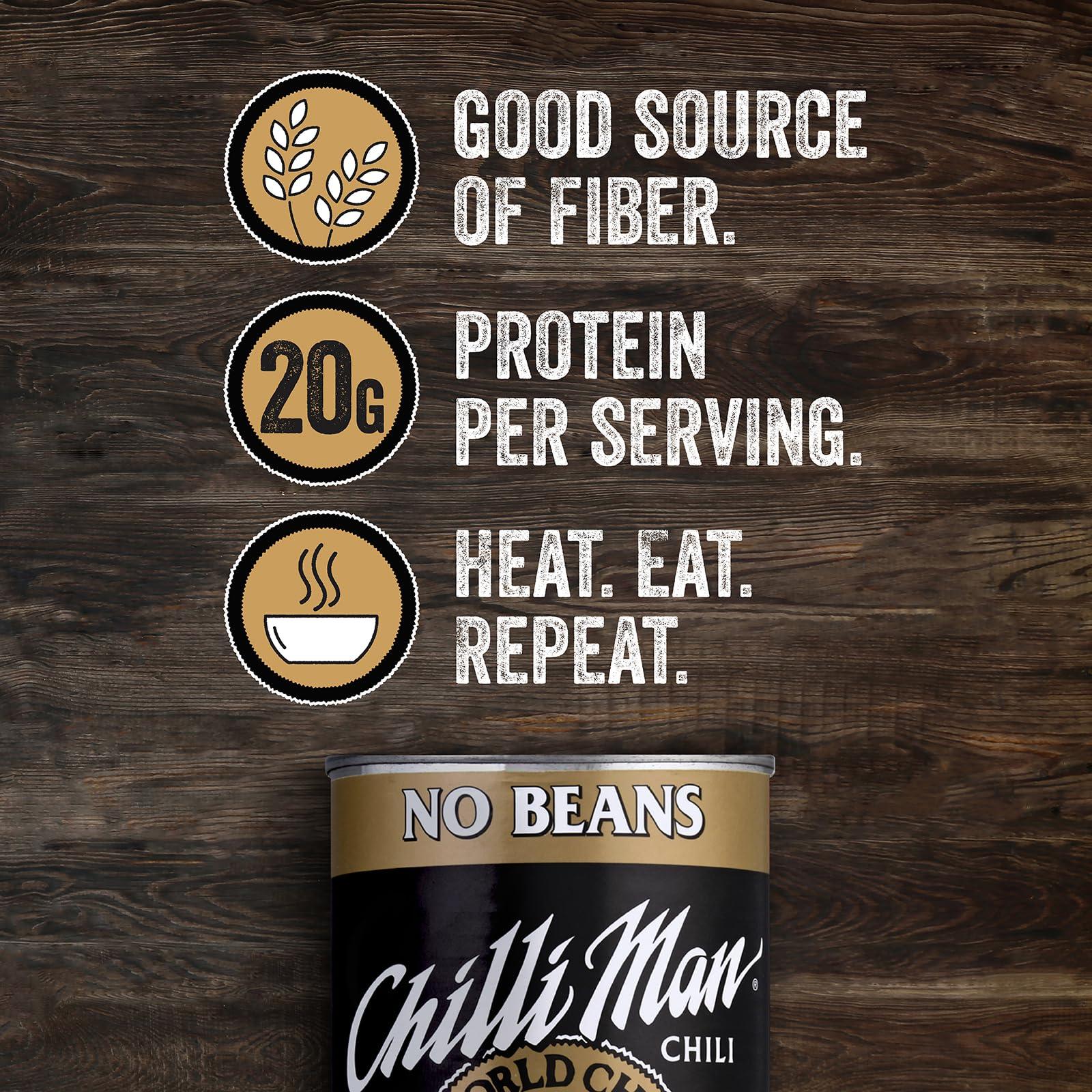 Chilli Man CHILLI MAN Canned Chili With No Beans (Pack of 12), 15 ounce can