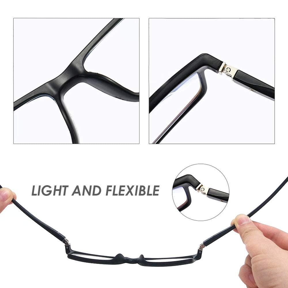 LUFF LUFF 4 Pcs Folding Reading Glasses men women - Simple Presbyopic Glasses Combination Blue Light Blocking Portable Reader(1.5X)