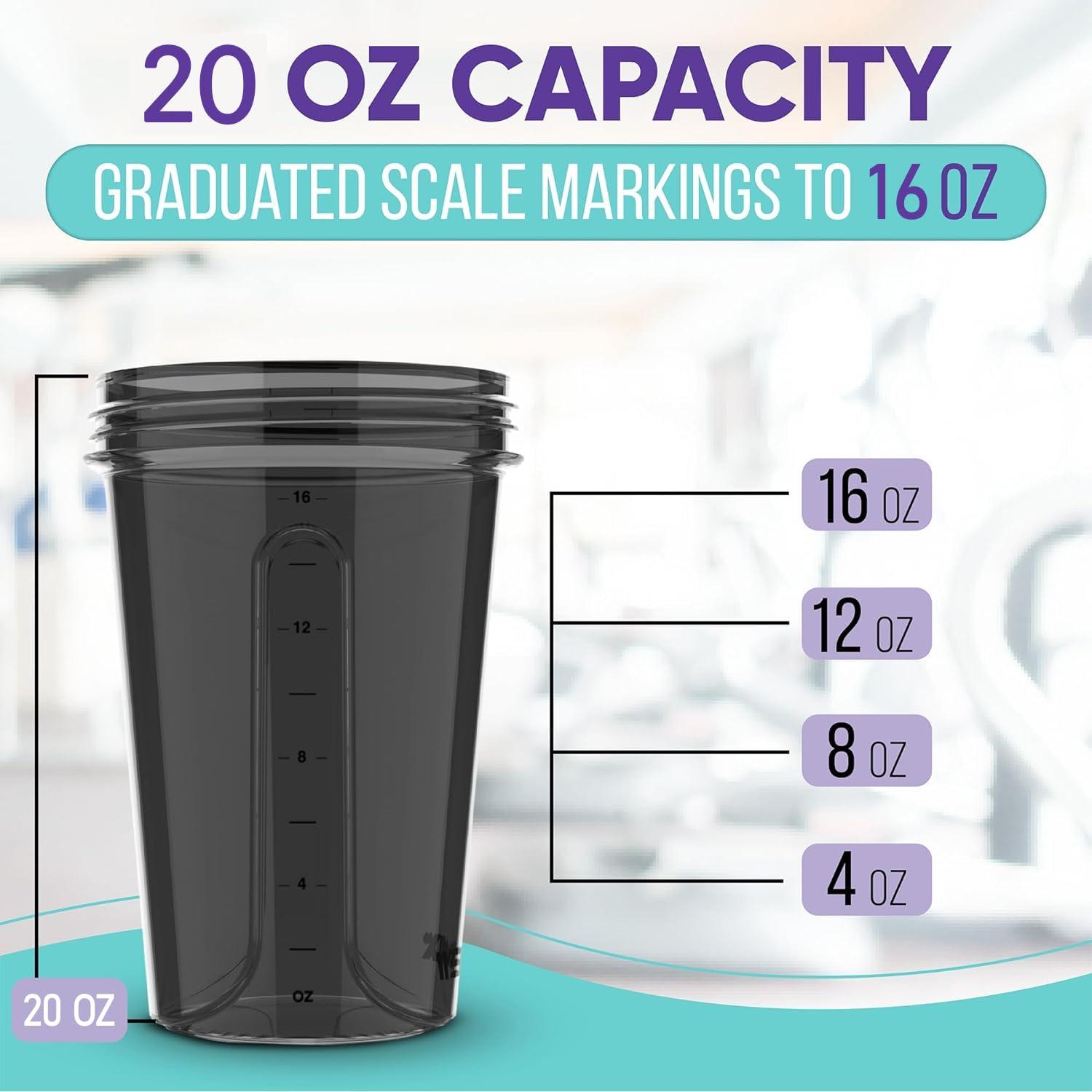 VELOMIX VELOMIX -6 PACK- Shaker Cups for Protein Shakes 20 oz - 6x Wire Whisk | Leak Proof Protein Shaker Bottle for Protein Shakes, Shaker Bottle Pack for Pre & Post Workout, Shaker Cup, Shaker Bottle Cups