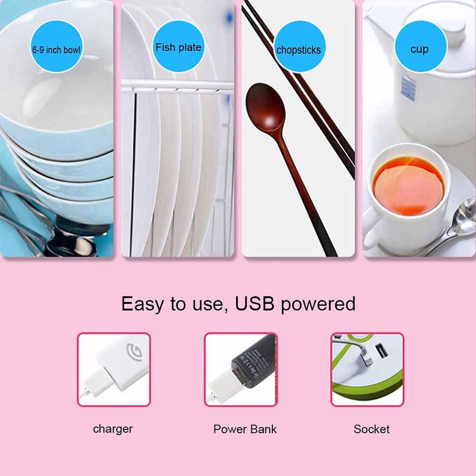 Xcello Xcello Mini Ultrasonic Dishwasher Multifunction Vegetable Fruit USB Smart Dishwasher for Household Countertop Portable