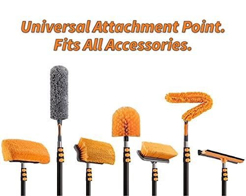 EXTEND-A-REACH 20 Foot Exterior House Cleaning Brush Set with 5-12 ft Extension Pole // Vinyl Siding Brushes with Telescopic Extendable Pole & Window Cleaning Squeegee Tool // The Ultimate Extension Scrub Brush Set