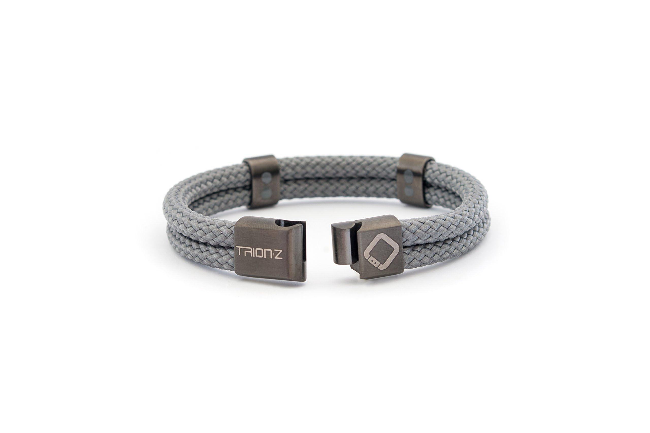TRION:Z Trion:Z Zen Loop Duo Magnetic Field Therapy Wristband for Women & Men Featuring Patented ANSPO Technology (Charcoal, X-Large)
