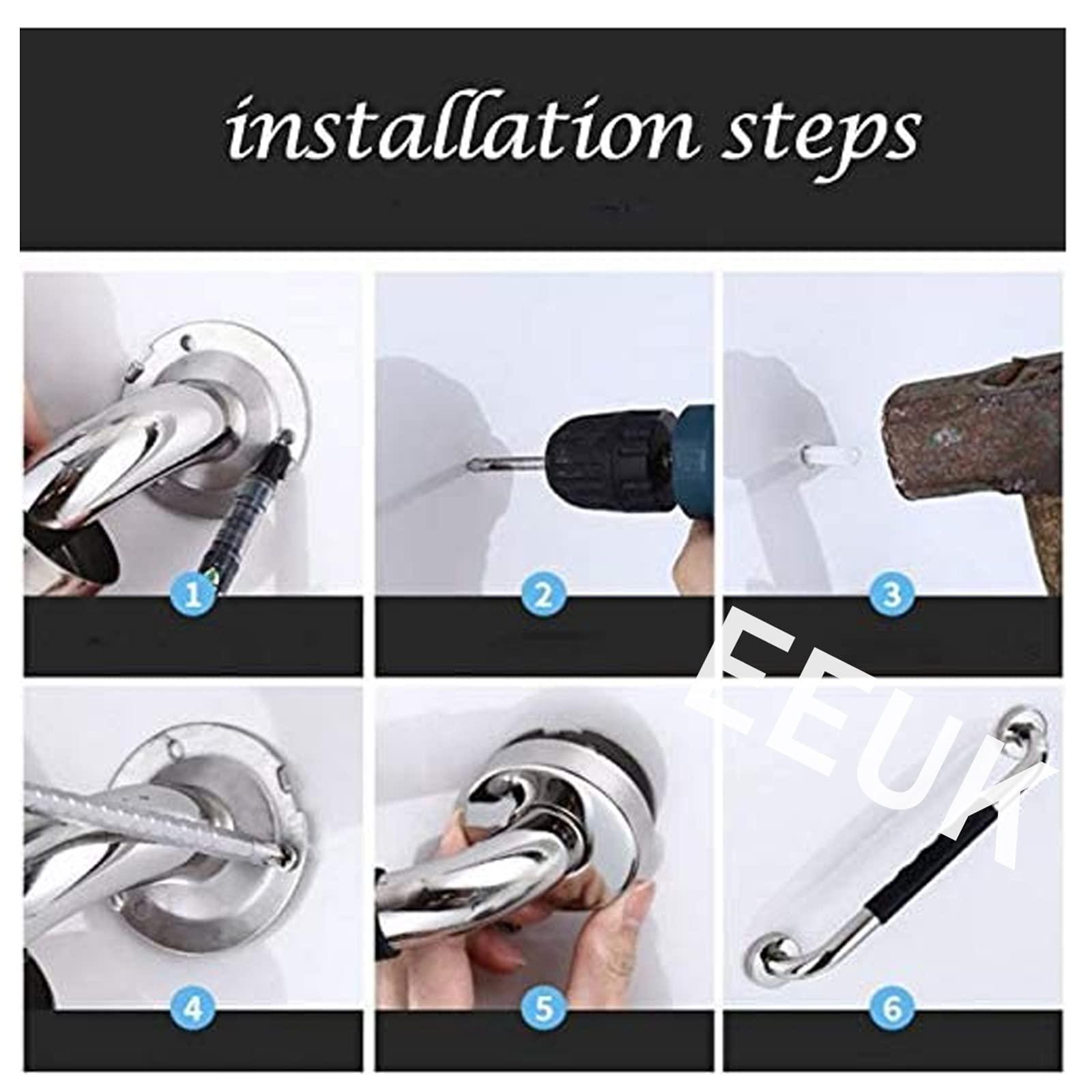 WeBert Bathroom Grab Rails,Anti-Slip Grab Bars for Bathtubs and Showers, Stainless Steel Bathroom Grab Bar Handle,Shower Balance Bar, Safety Hand Rail Support, Handicap Elderly Senior Assist Handle (Size :