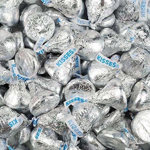 WH Candy Bulk Chocolate Silver Foil KISSES Candies 3lb bag