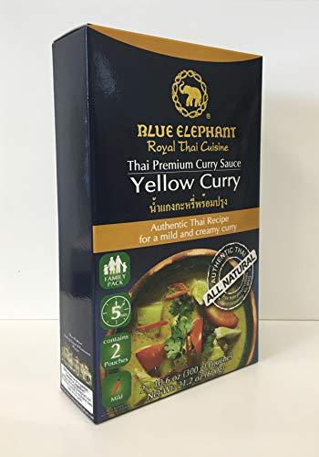 BLUE ELEPHANT Blue Elephant Yellow Curry Sauce Premium Royal Thai Cuisine - Authentic Ingredients for Quick and Easy Thai Meals at Home, 10.6oz, 2-pack
