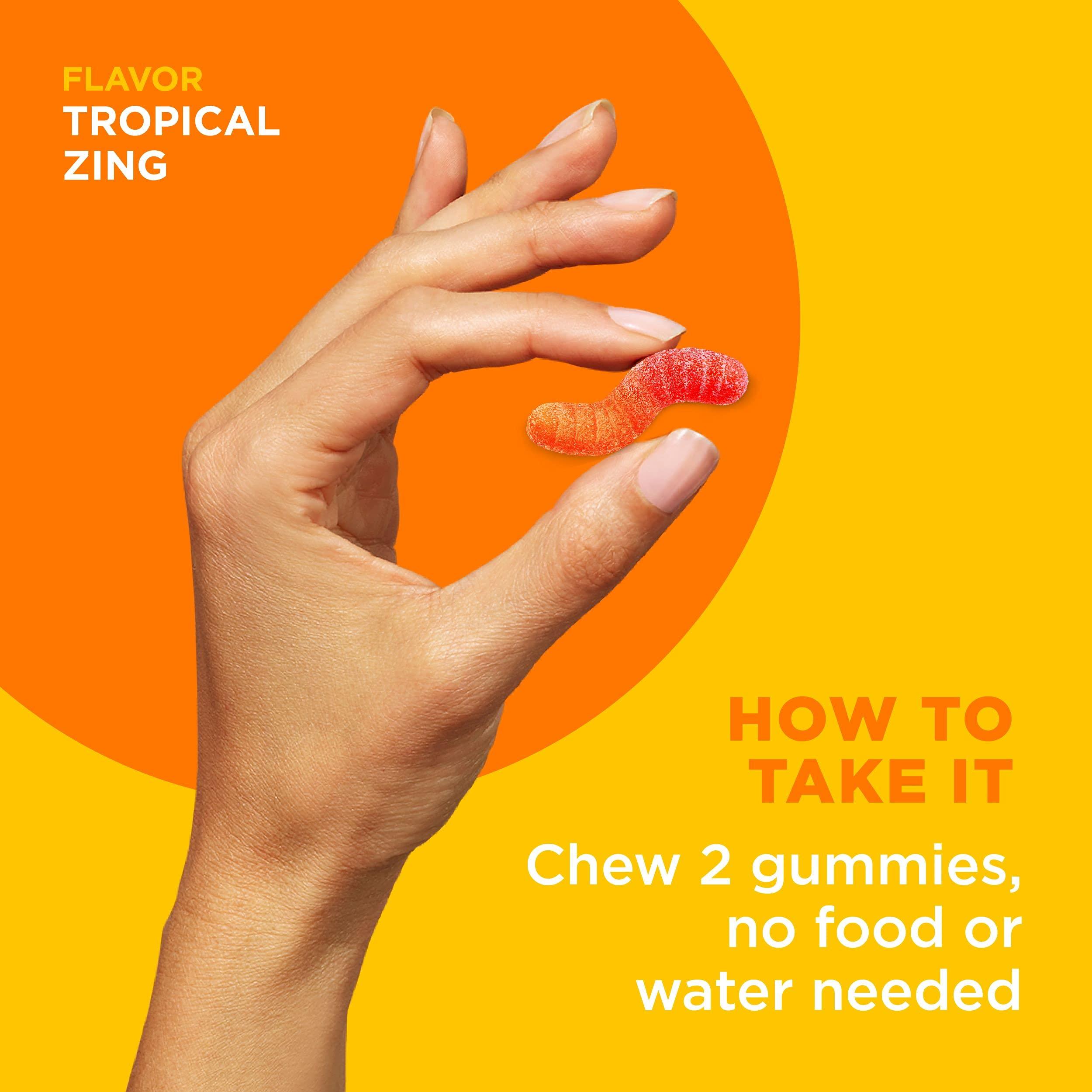 OLLY OLLY Hello Happy Gummy Worms, Mood Balance Support, Vitamin D, Saffron, Adult Chewable Supplement, Tropical Zing - 60 Count