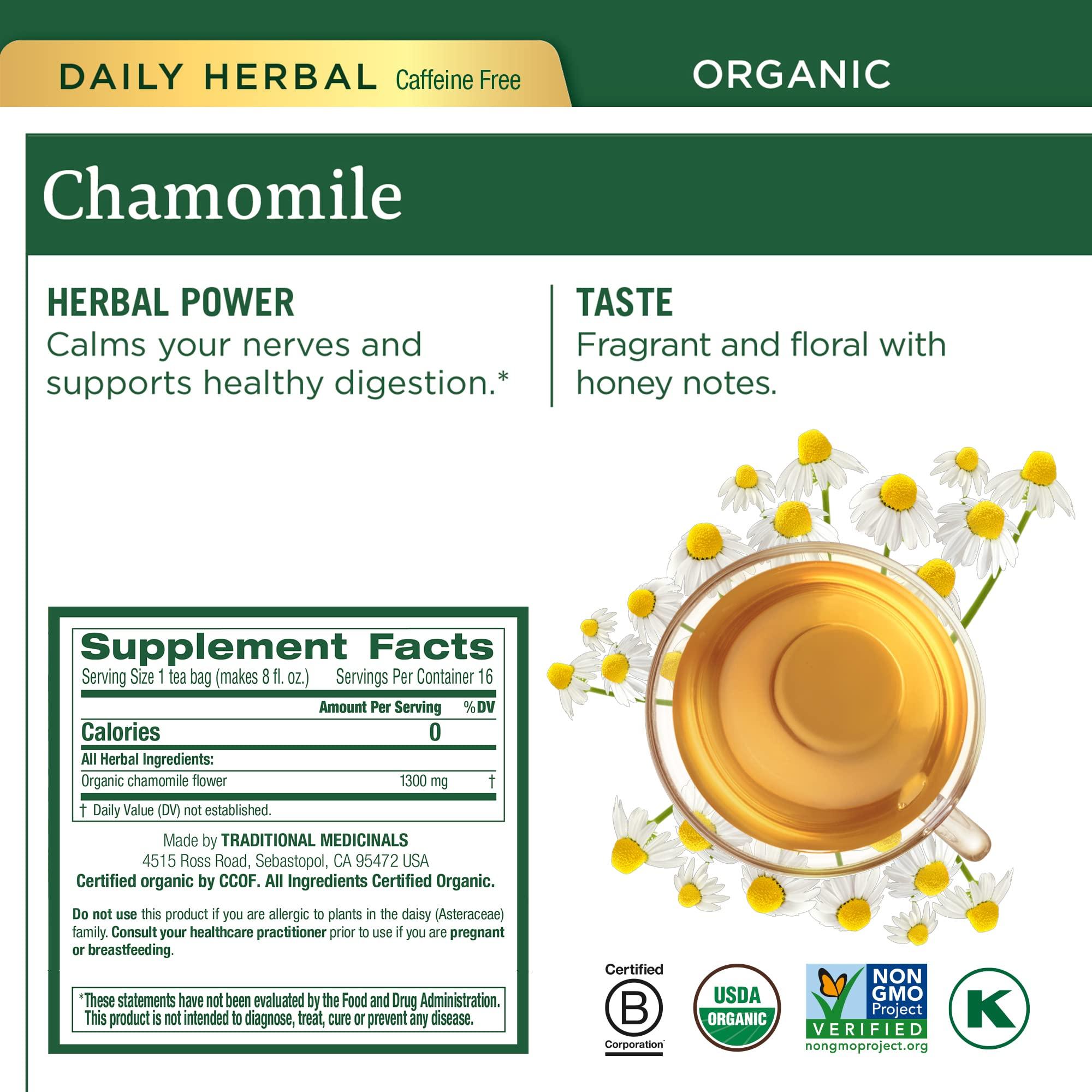 Traditional Medicinals Traditional Medicinals, Organic Variety Pack for Wellness in Four Soothing Flavors, Includes Peppermint, Chamomile, Hibiscus, Roasted Dandelion Root, Tea Buddy, 64 Tea Bags, (4 Pack)