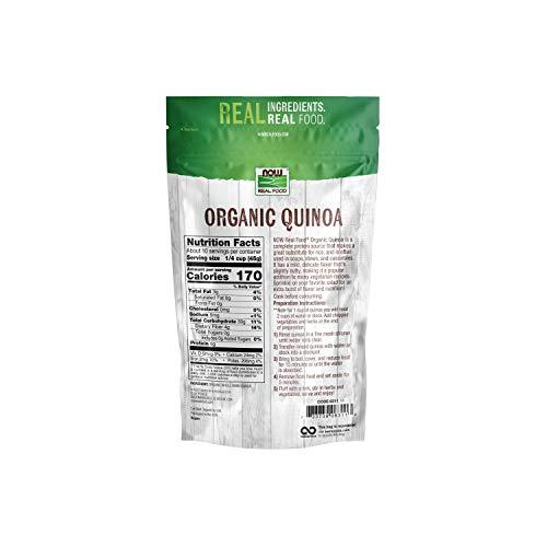 NOW NOW Foods, Organic Quinoa Whole Grain, Gluten-Free, Ancient Grain, Source of Protein and Fiber, 16-Ounce (Packaging May Vary)