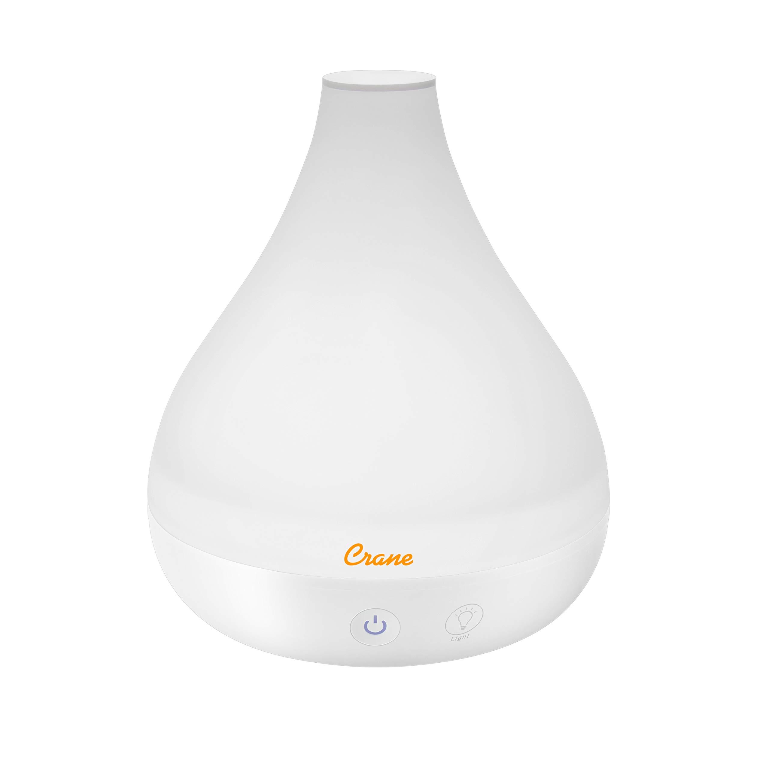 Crane Crane Small Ultrasonic Diffuser and Air Humidifiers for Bedroom and Office, .35 Gallon Cool Mist Humidifier for Personal Use, No Humidifier Filters Needed, White