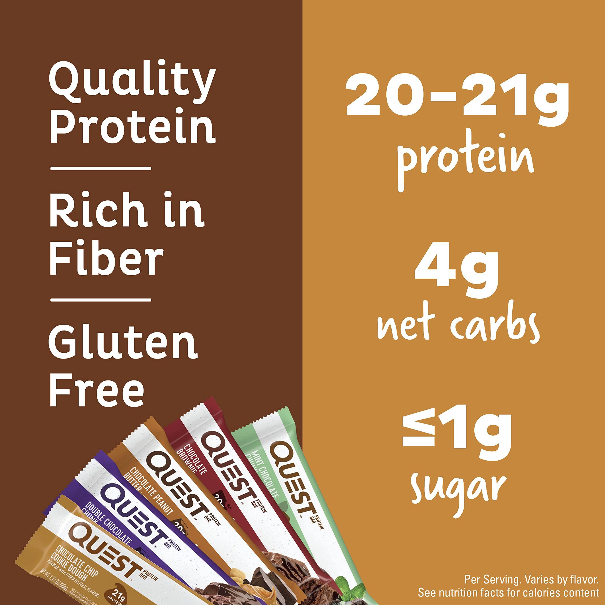 Quest Nutrition Quest Chocolate Lovers Protein Bar Variety Pack with Mini Cookie Dough Bars, High Protein, Gluten Free, 12 + 14 Count