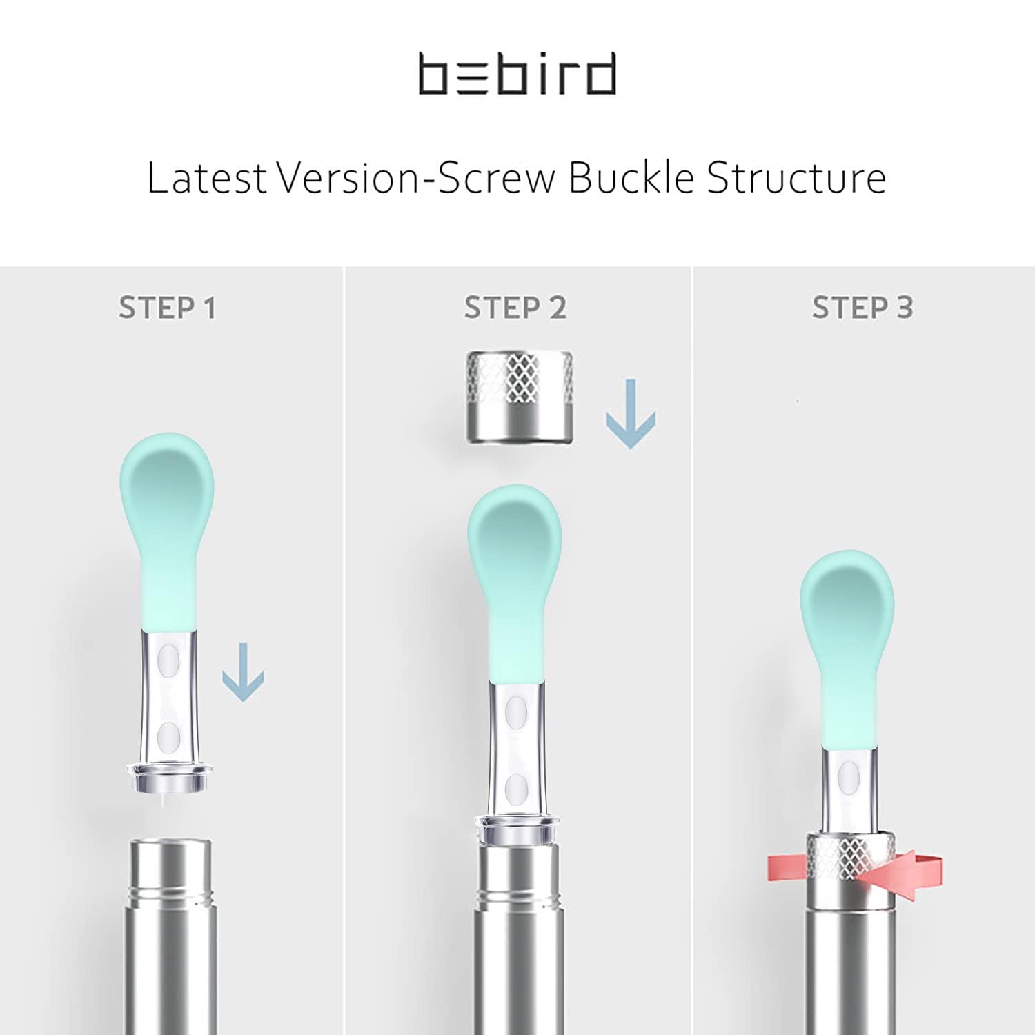 BEBIRD Bebird Replacement Tips Ear, 16 Pieces Waterproof Silicone Ear Spoon for Ear Wax Removal Endoscope, BEBIRD Original Ear Cleaner Tips for C3/C3 Pro/M9 Pro/X11 Pro/K10/X17 Pro/T5