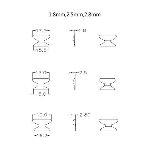 BOJOD Silicone Eyeglass Nose Pads Adhesive Silicone Anti-Slip Nosepads for Eyeglass Sunglasses 12 Pairs 2.8mm Black
