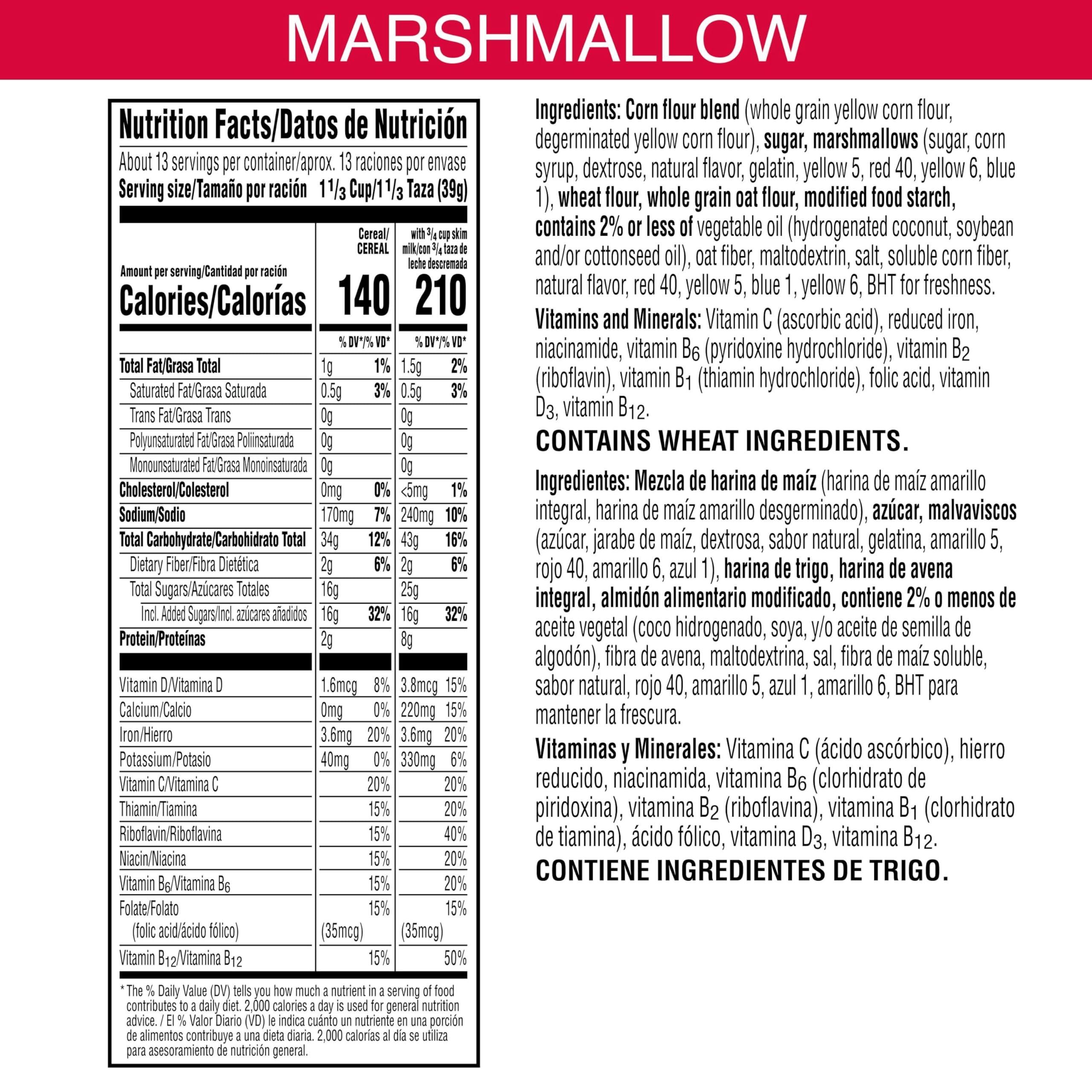 Froot Loops Froot Loops Breakfast Cereal with Marshmallows, Fruit Flavored, Breakfast Snacks, Family Size, Original with Marshmallows, 17.7oz Box