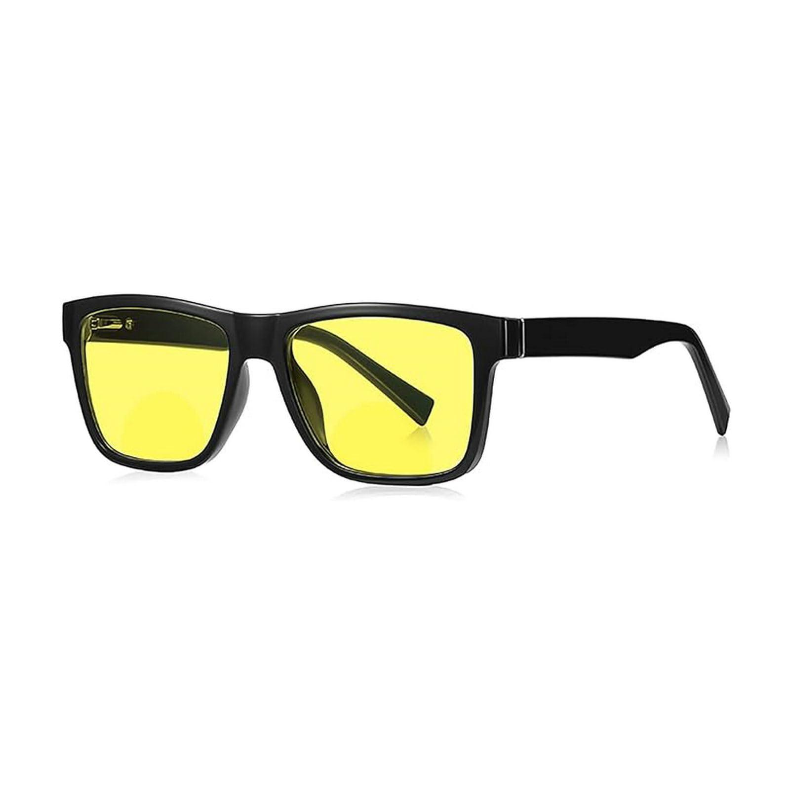 laureles laureles 2023 Vintage Yellow Lens Bifocal Reading Glasses Men Computer Night Vision Bifocal Reader Women (C1, 2, multiplier_x)