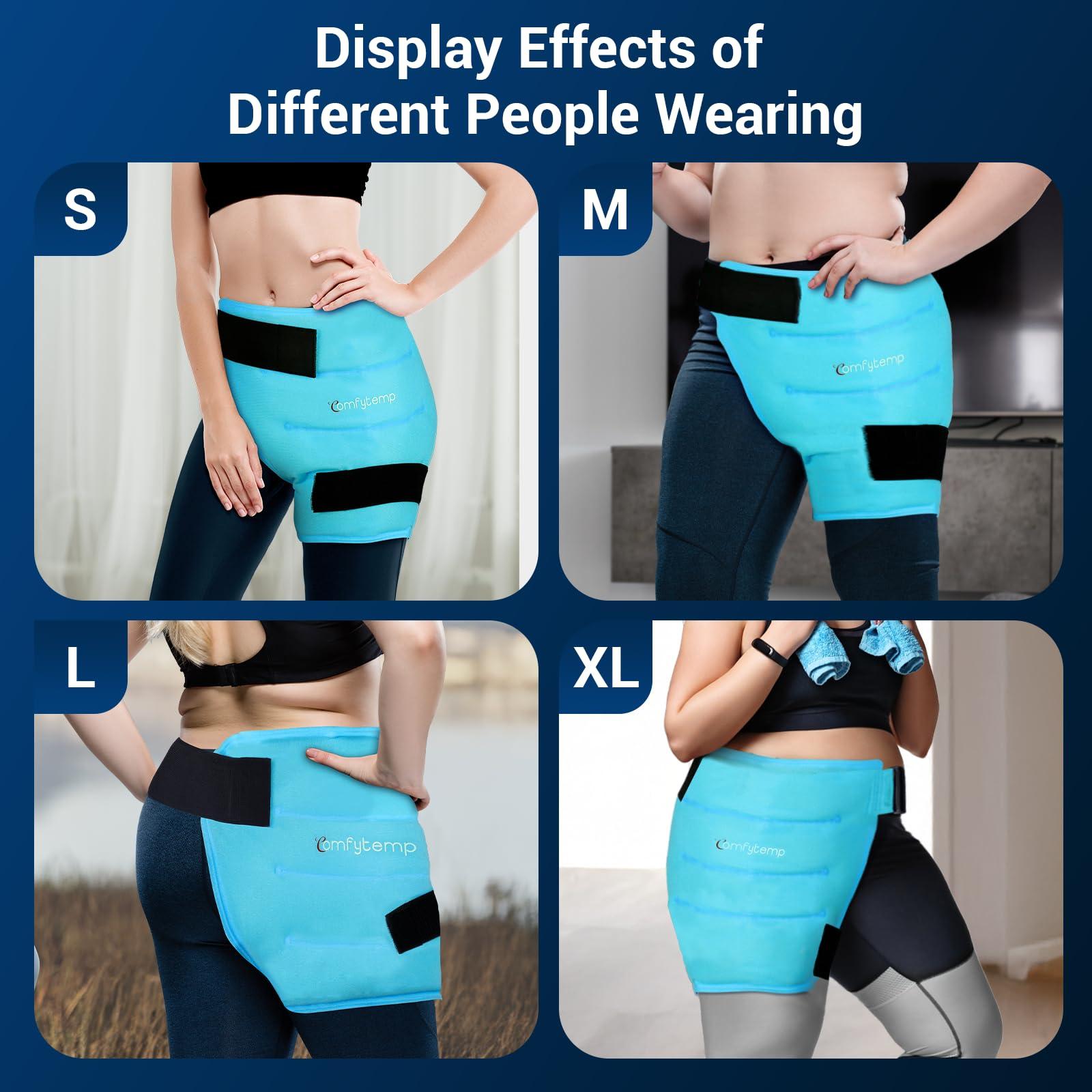 Comfytemp Comfytemp Large Hip Ice Pack Wrap for Sciatica, Hip Replacement, Fracture, Pain Relief, FSA HSA Eligible, Reusable Gel Ice Pack for Injuries, Cold Compression Physical Therapy Recovery Gifts(M/L)