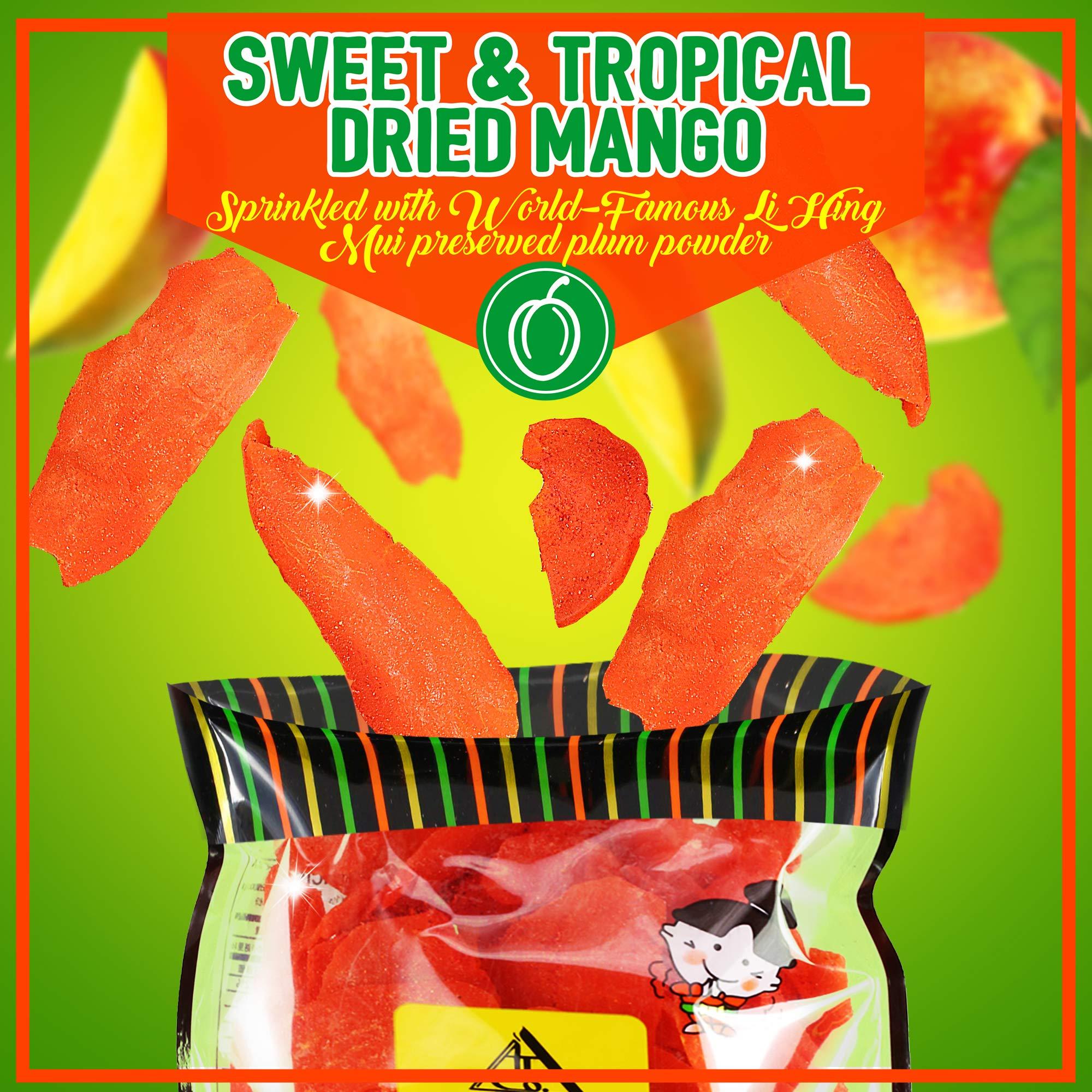 Asia Trans & Co. Asia Trans Li Hing Mui Dried Mango | Hawaiian Favorite | Naturally Sweet Dried Fruit Candy with Asian Plum Powder