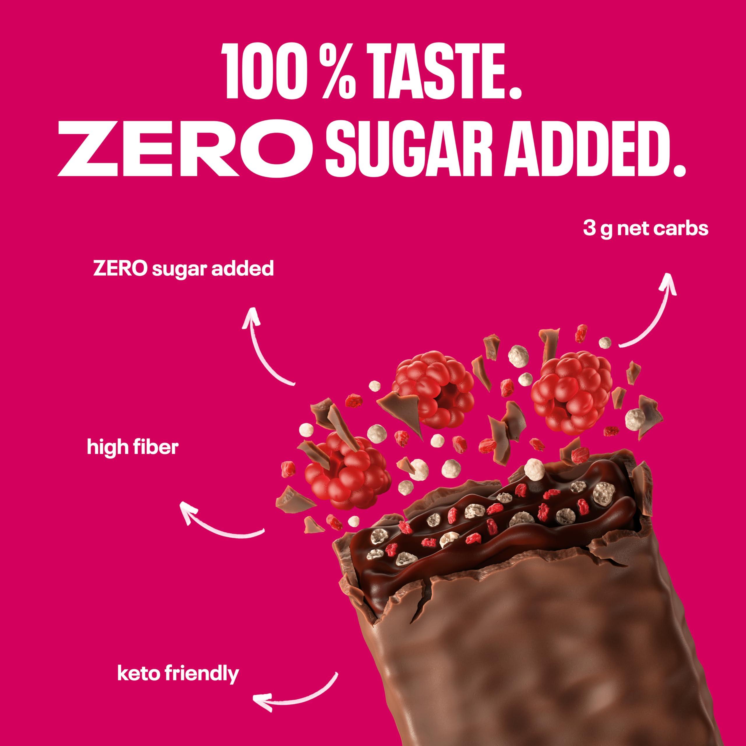 NEOH NEOH Raspberry Bars - Keto Chocolate Dipped Candy Bar, Gluten-Free Low-Calorie, Low-Carb, Plant-Based, High-Fiber Snacks, No Added Sugar, 1 Ounce Individually Wrapped Bars, 24 Pack