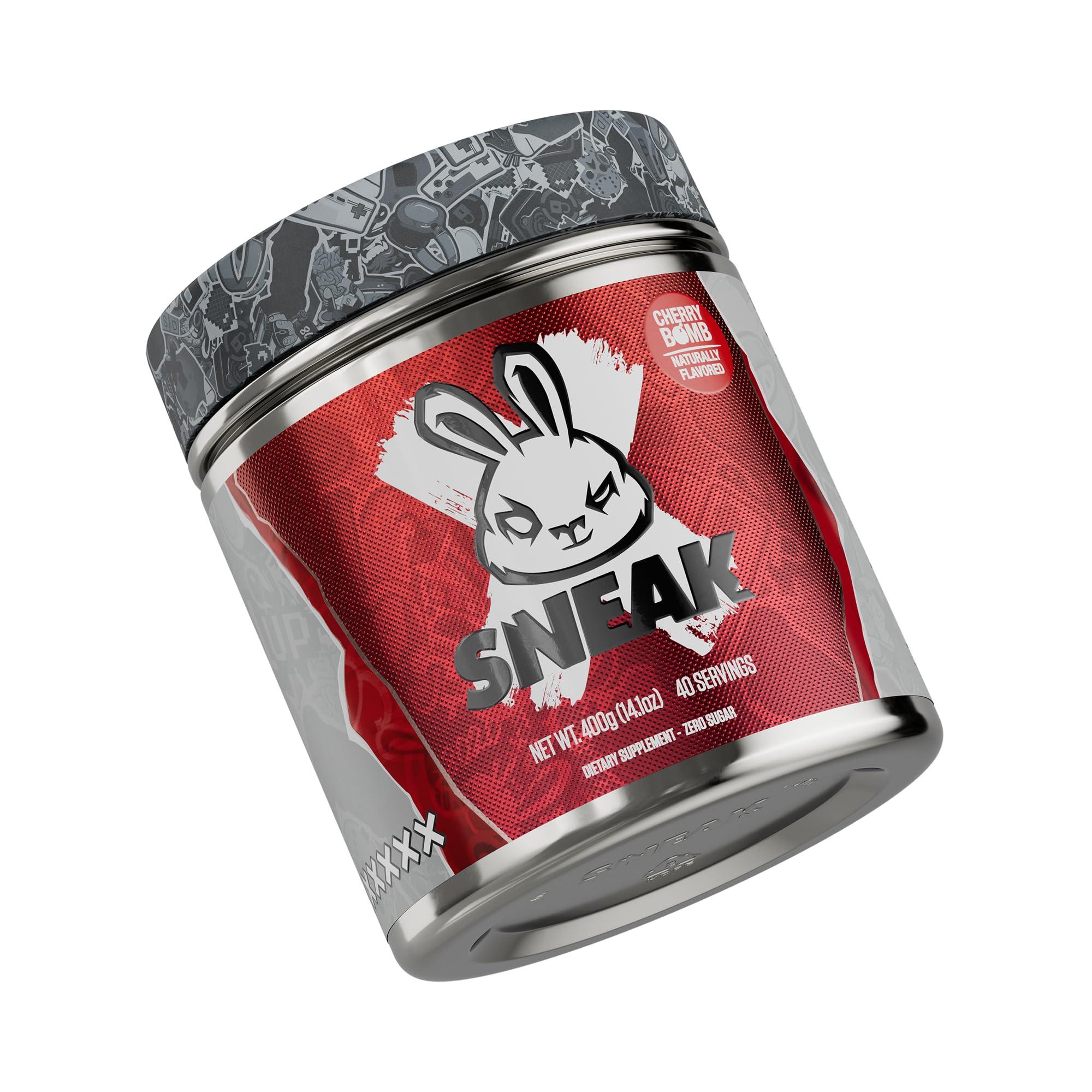 SNEAK SNEAK Energy Drink Powder | Cherry Bomb | No Sugar. No Nasties. Just Natural Caffeine, Focus-Boosting Nootropics | 40 Servings