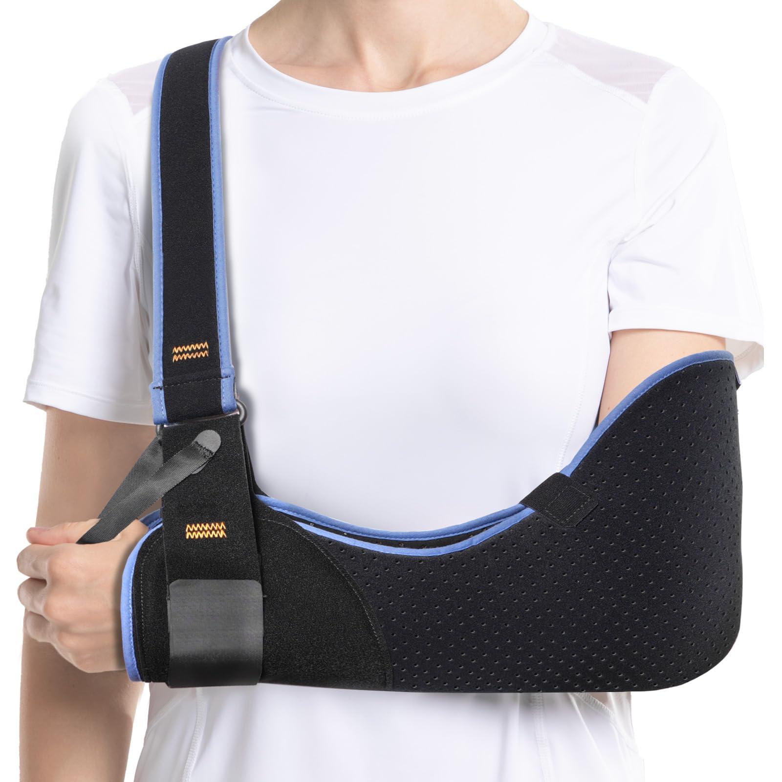 Velpeau Velpeau Arm Sling Shoulder Immobilizer for Women and Men, fit Left or Right Arm - Rotator Cuff Support Brace -Medical Sling for Shoulder, Clavicle, Elbow Injury (Comfort type, M: Bust 29.5-33.5)
