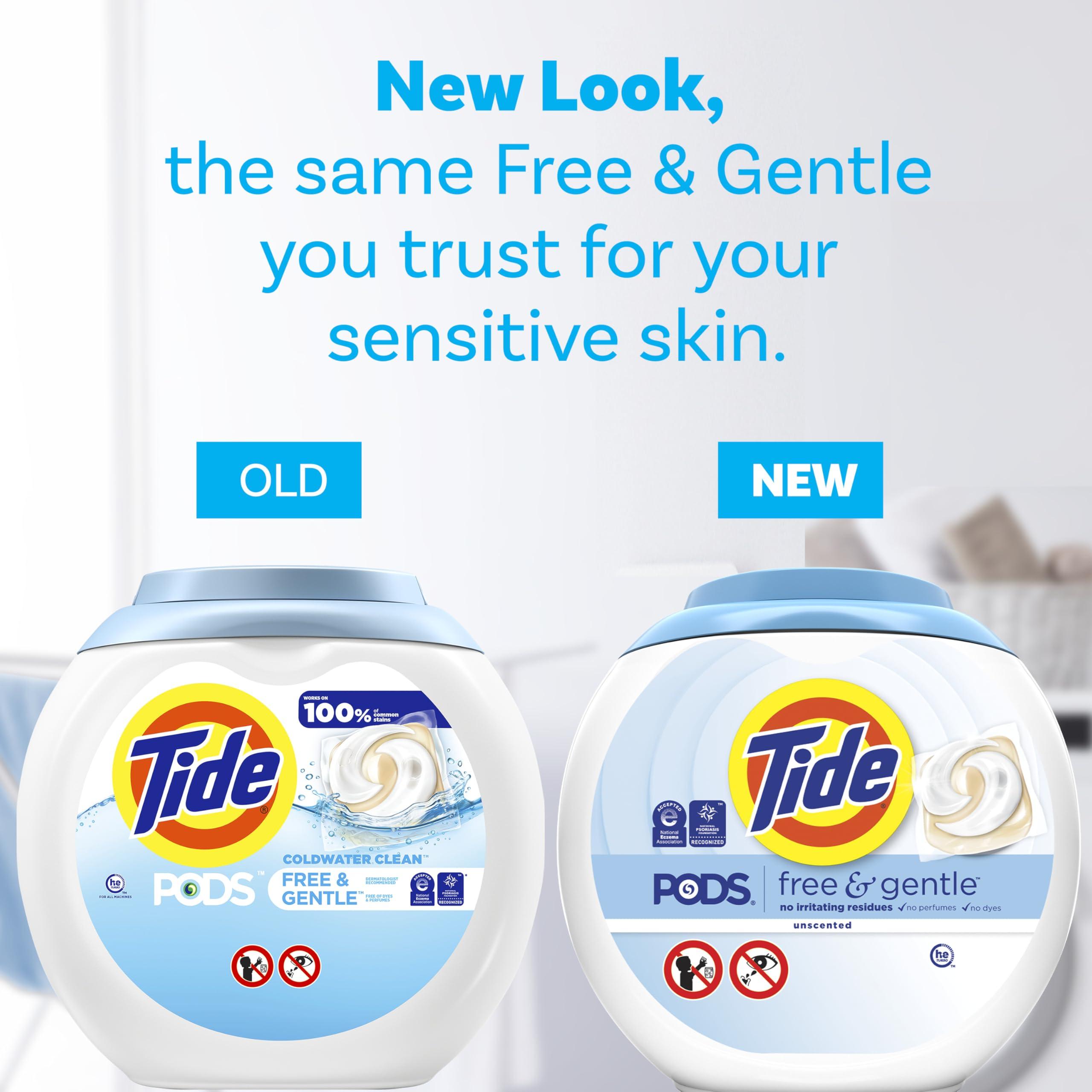 Tide Tide PODS Free & Gentle Laundry Detergent Soap Pacs, 81 Count, Tide PODS Laundry Detergent