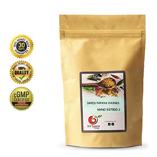 NY Spice Shop NY SPICE SHOP Dried Papaya Chunks 16 Ounces Diced Papaya - Hawaiian Papaya Fruit - Papaya Fresh Organic - Dried Fruit Papaya - Giant Papaya - Papaya Fresh