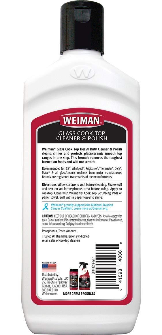 Weiman Weiman Glass Cook Top Cleaner and Polish - 10 Ounce [6 Pack] Heavy Duty No Scratch Glass Ceramic Safe Non-Abrasive Stovetop Cooktop Cleaner