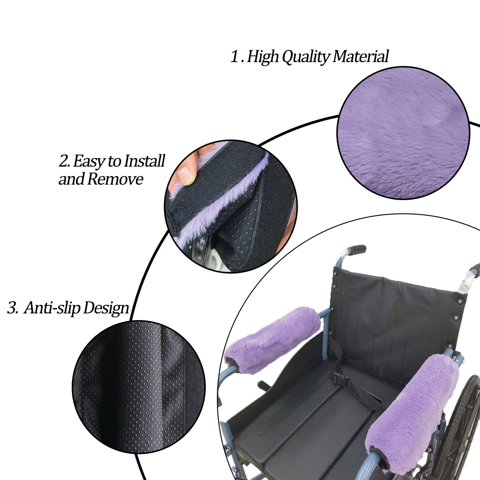 easy-you easy-you Soft Armrest Cushion Pad Wheelchair Armrest Covers 2PCS (Purple) Durable Wheelchair Accessories, 100 Count