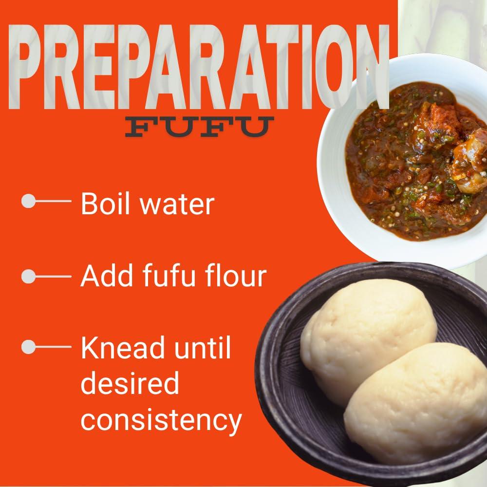 African Delights African Delights Fufu Flour - Instant Fufu Flour - Make Authentic Fufu at Home - Gluten Free, Vegan Fufu Mix African | (Tropiway Plantain Fufu 24oz x2)