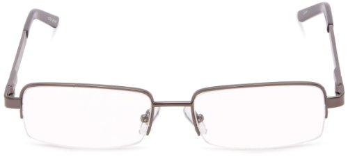 Foster Grant Foster Grant Men's Ashton Square Reading Glasses, Satin Gunmetal/Transparent, 54 mm, 1.75