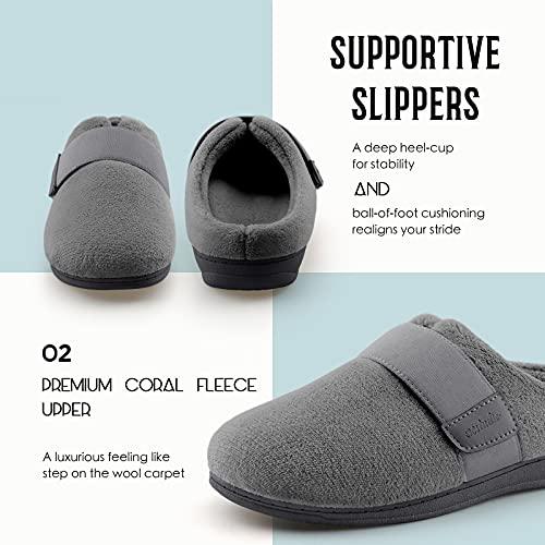 BCSTUDIO BCSTUDIO Womens Orthotic Slippers with Arch Support Orthopedic Adjustable Ladies ShoesGrey 9