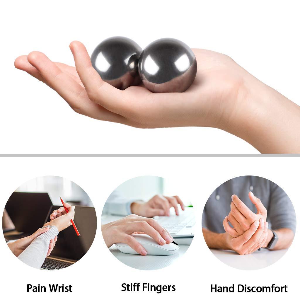 MDLUU MDLUU Stainless Steel Baoding Balls, 1.57 Inches Non - Chime Hand Massage Balls with Case, for Hand Exercise, 1 Pair