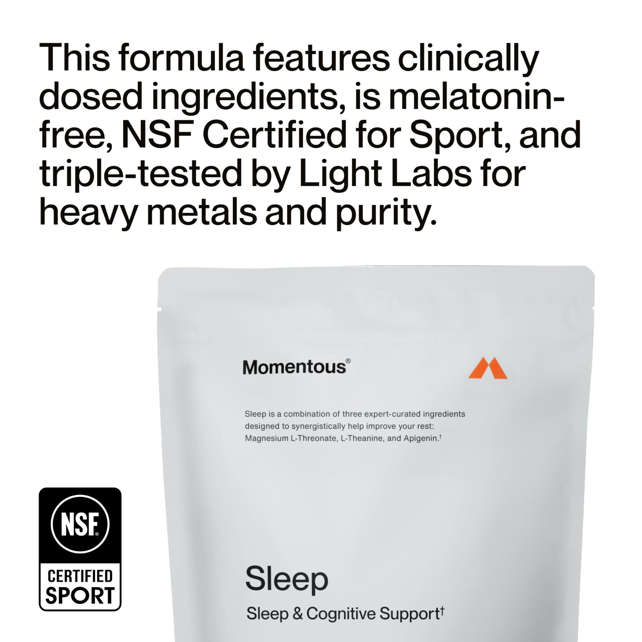 Momentous Momentous Sleep Pack Magnesium L-Threonate, Apigenin & L-Theanine, 30 Servings