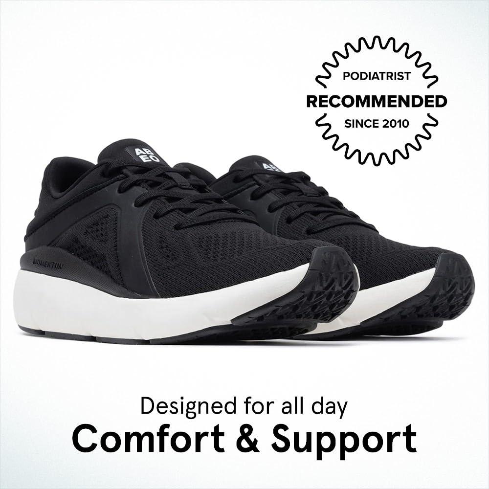 ABEO ABEO MXV Shift Womens Metatarsal Footbed Walking Shoes | Orthopedic Shoes for Women | Ball of Foot Pain Relief | Metatarsalgia Shoes Black 7 Medium