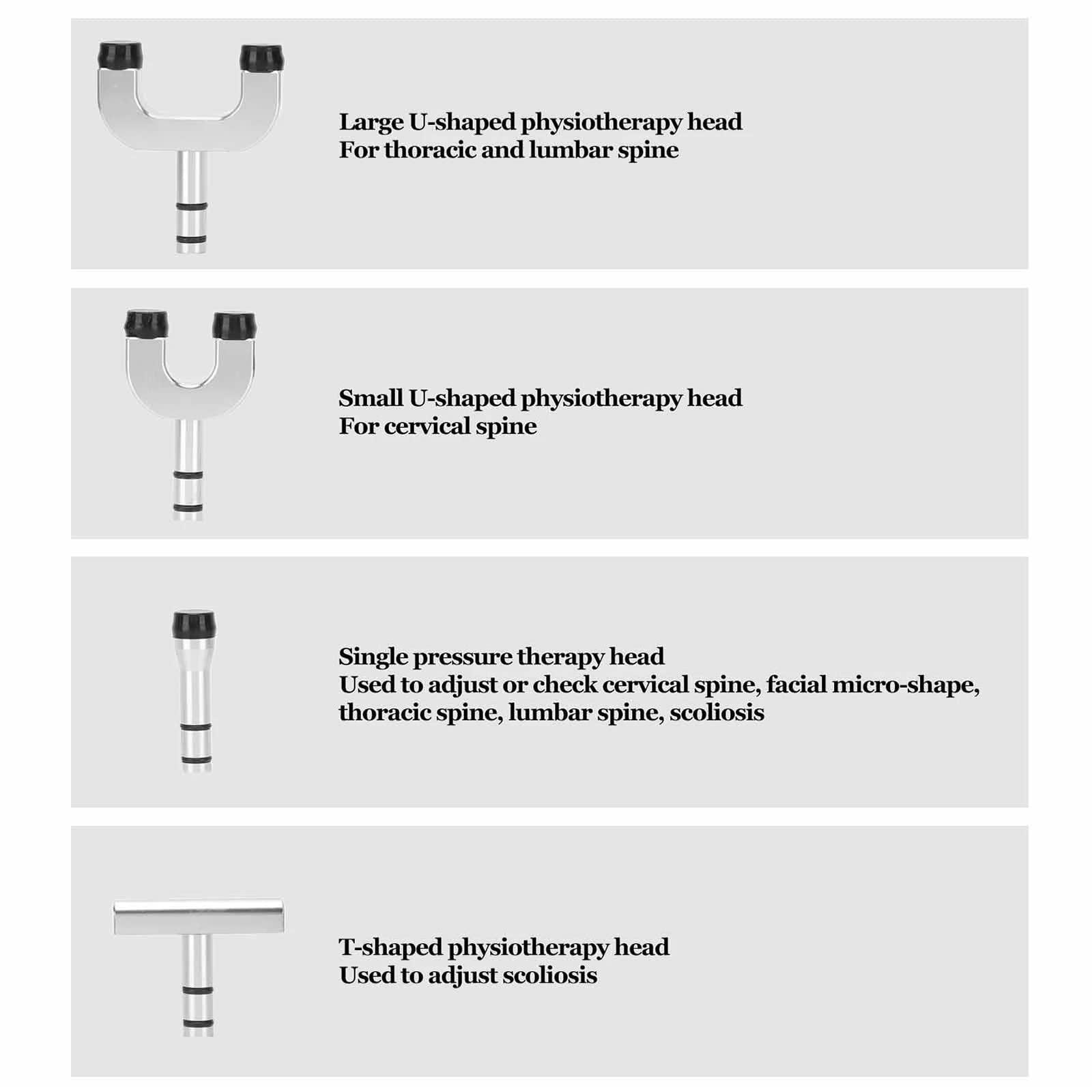 VEXIGO VEXIGO Electric Chiropractic Adjusting Tool, Spine Massager for Muscle Relax Pain Relief New Spinal Back Massage Correction Gun with 4 Massage Heads