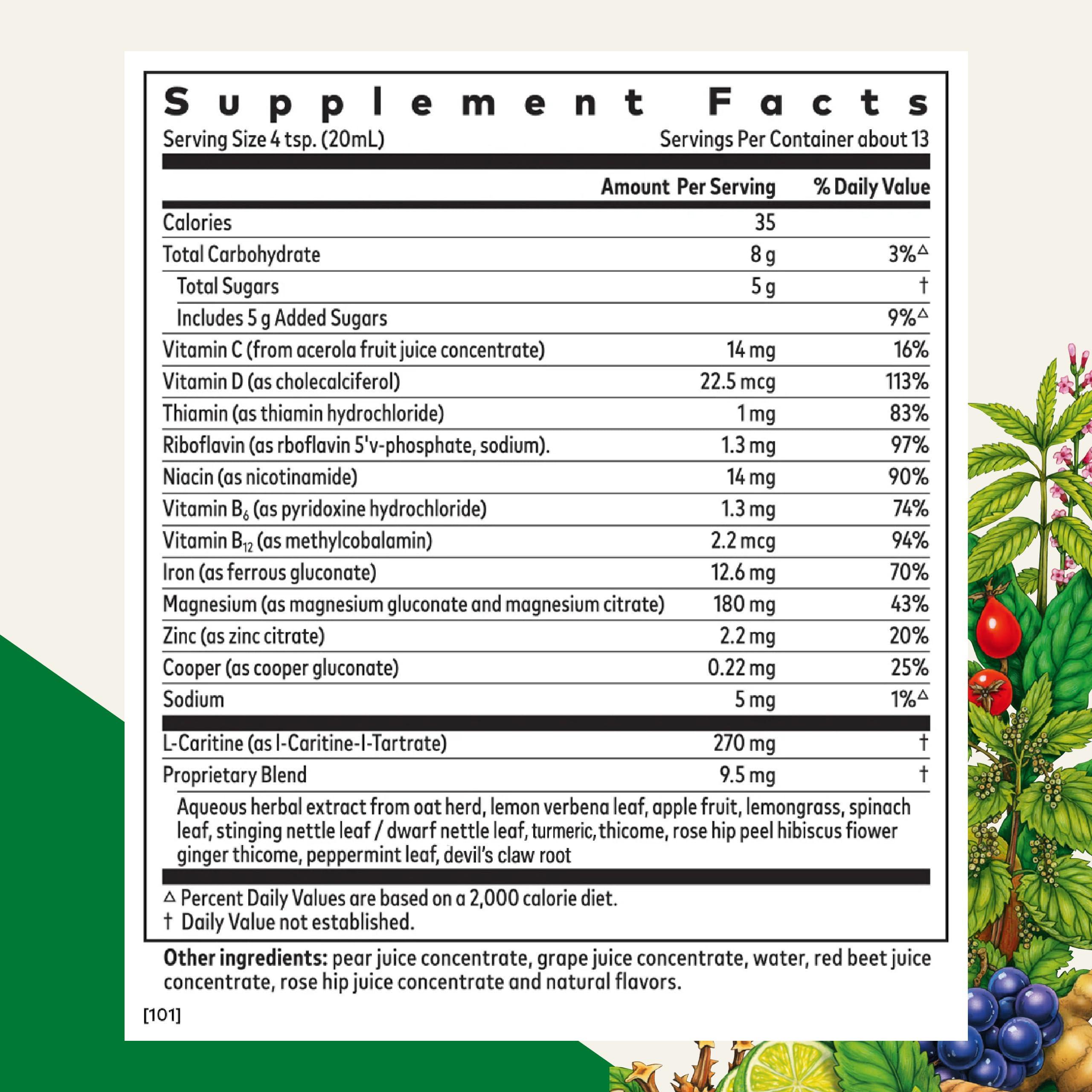 Floradix Floradix Iron Sport Liquid Mineral & Vitamin Formula - Daily Vitamin for Nutritional & Energy Support - Sports Nutrition with Gentle Iron, B Vitamins & More - Vegan & Non-GMO - 8.5 fl oz
