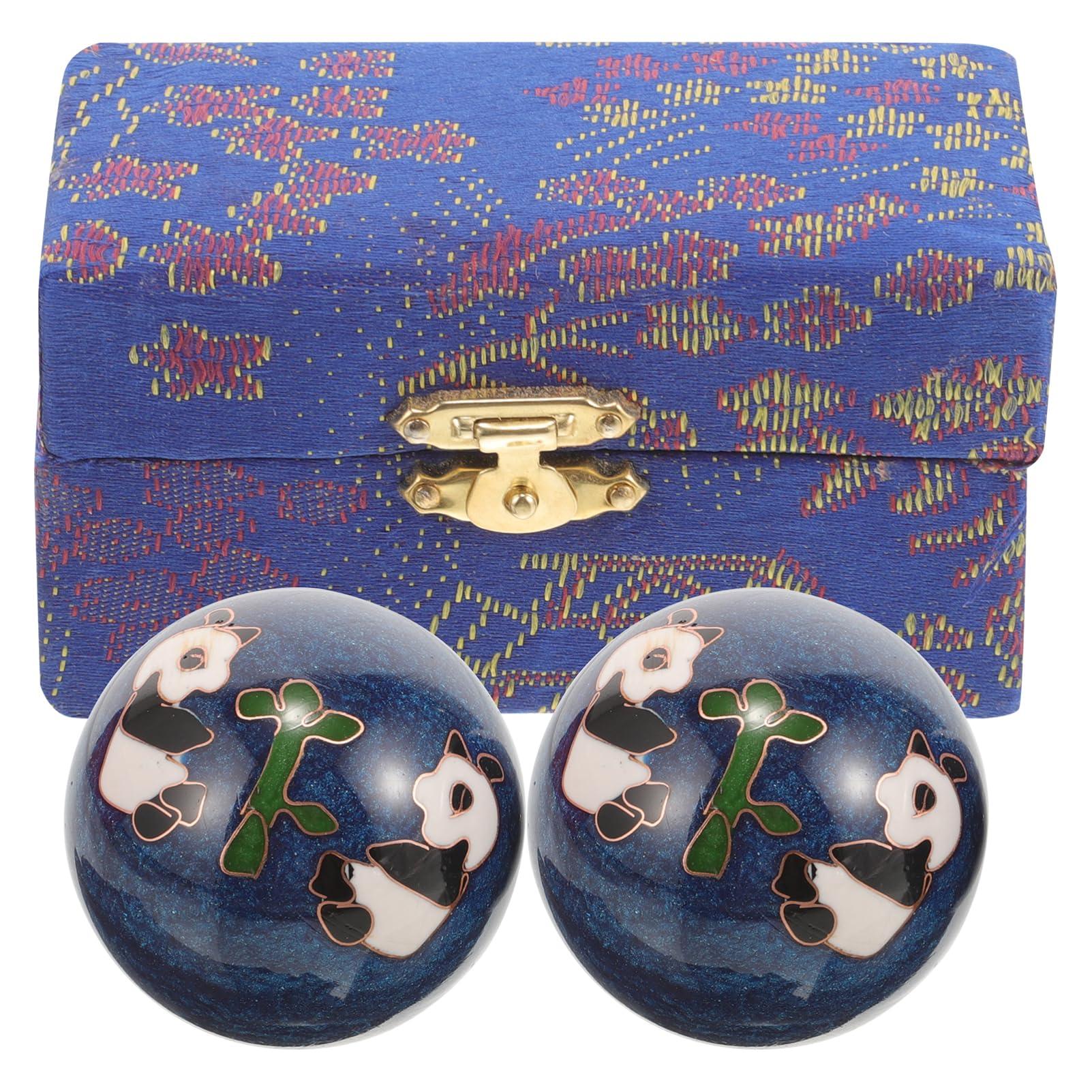 Healeved Healeved 2PCS Chinese Baoding Balls Enamel Hand Exercise Massage Balls Chinese Balls for Hand Therapy Balls Chinese Health Exercise Stress Handballs