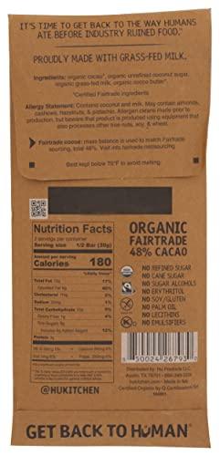 Hu Hu Simple Milk Chocolate Bar, Organic Grass-Fed Milk, Fair Trade, Kosher, USDA Certified Organic, Gluten Free, 2.1 Ounce (Pack of 6)