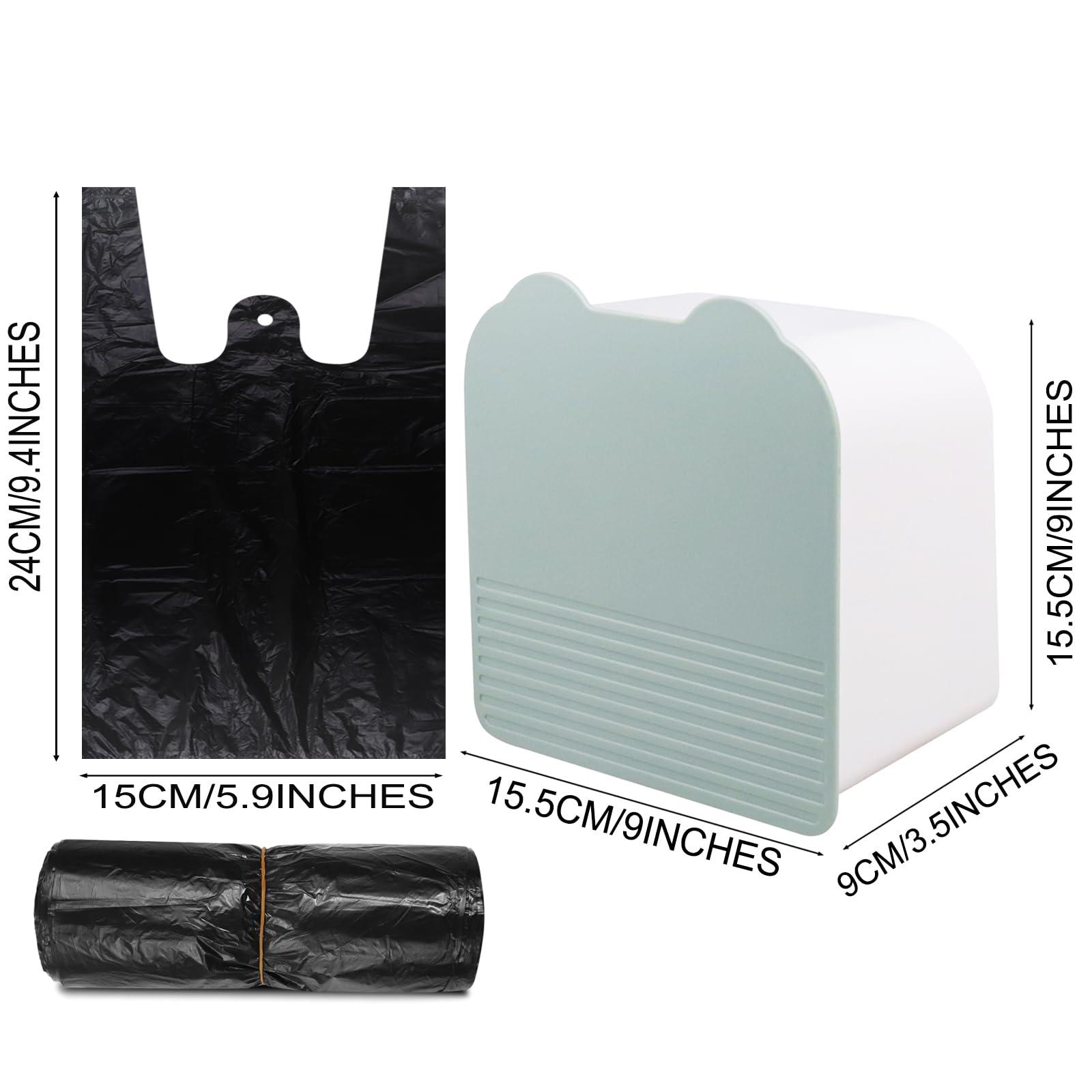 Xuezoioy Pad and Tampon Organizer for Bathroom,Plastic Green Sanitary Napkin Storage Container 6x6x3.5 inches Sanitary Pad Holder for Women Bathroom,Feminine Products Organizer(with 100pcs Sanitary Trash Bags)