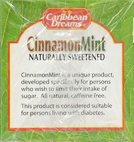 Caribbean Dreams Caribbean Dreams Cinnamon Mint Tea, 20 Tea Bags, Diabetics Tea, Natural Herbal Tea, Caffeine Free, Sugar Free