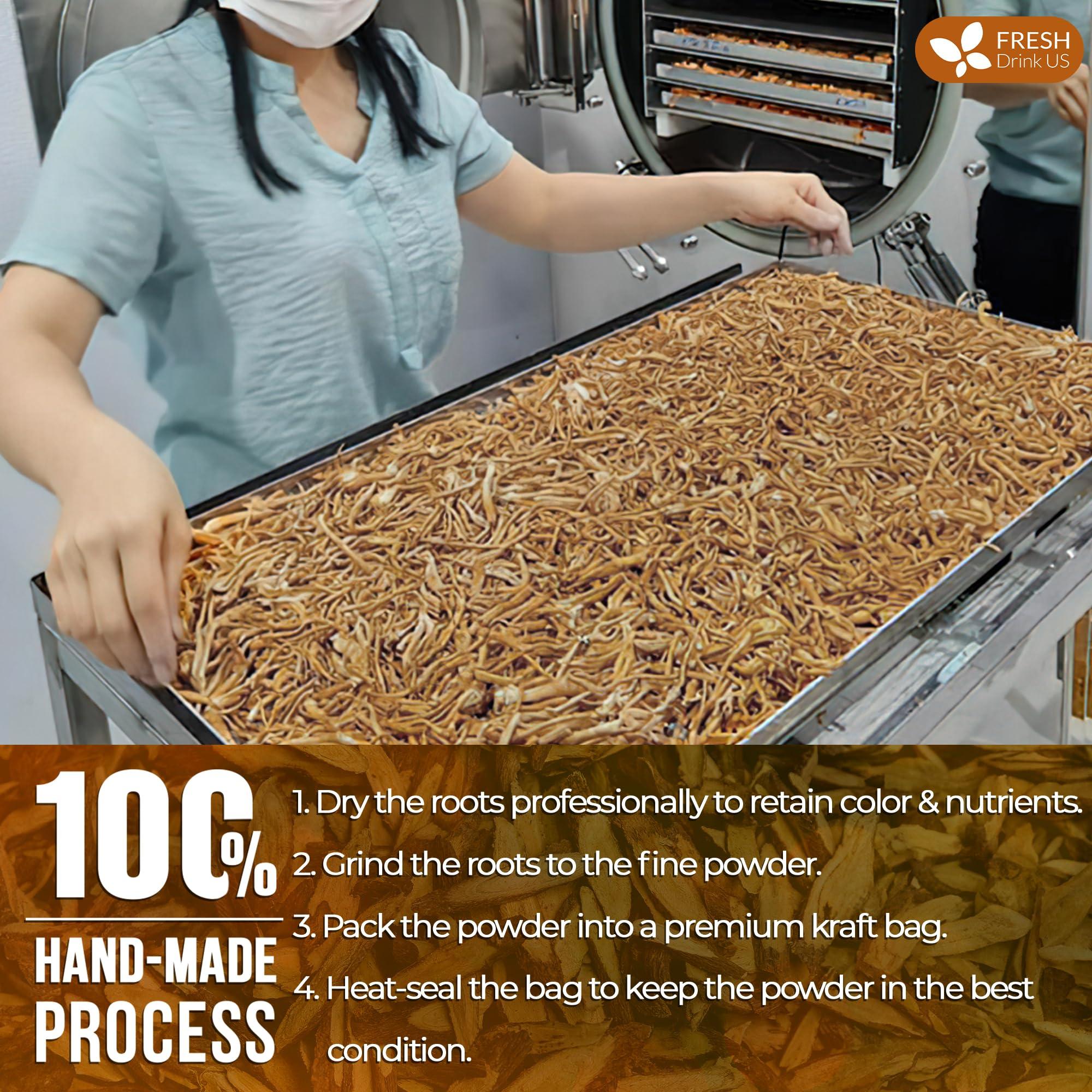 FRESHDRINKUS FRESHDRINKUS, Premium 10oz Burdock Root Powder, 100% Natural & Pure from Burdock Root, Burdock Root Herbal Tea, No Additives, No Caffeine, Vegan