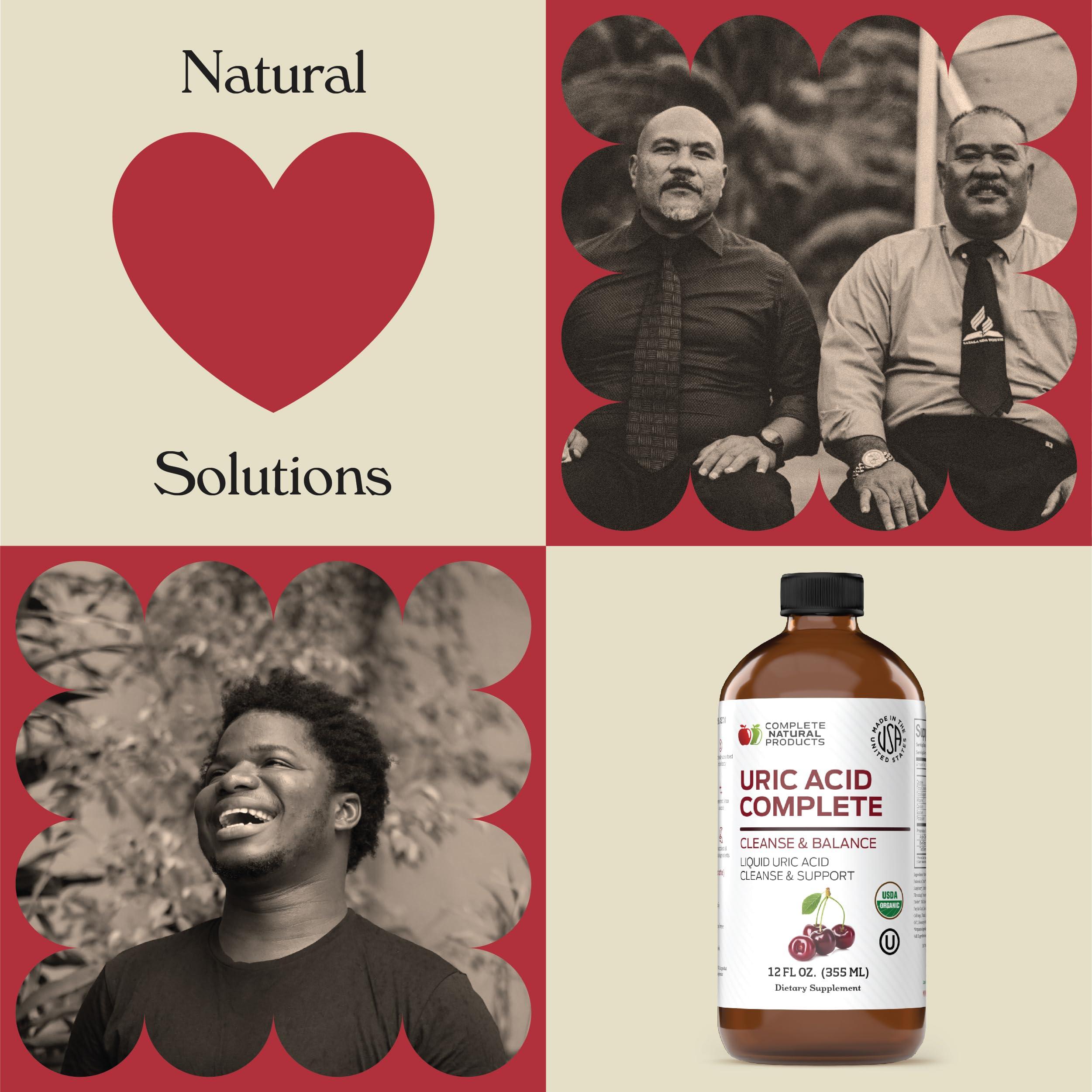 Complete Natural Products Complete Natural Uric Acid Complete - Liquid Supplement to Support Uric Acid Cleanse, Kidney Health & Blood Circulation with Apple Cider Vinegar, Tart Cherry, Beet Root, Lemon, Cinnamon - 12oz