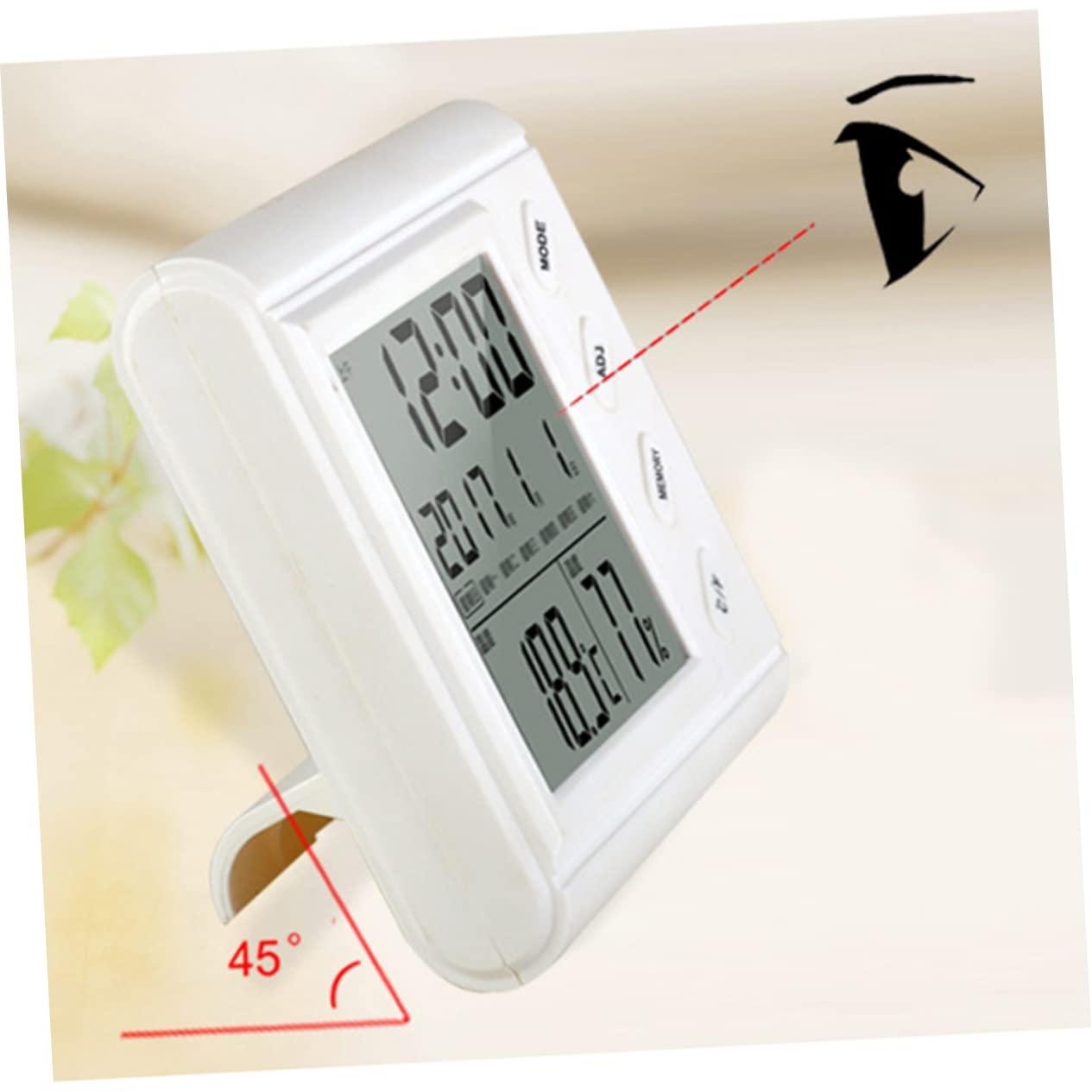 Homoyoyo Homoyoyo Thermometer Humidity Meter Home Office Hygrometer Clock Easy to Read Indoor Temperature Gauge