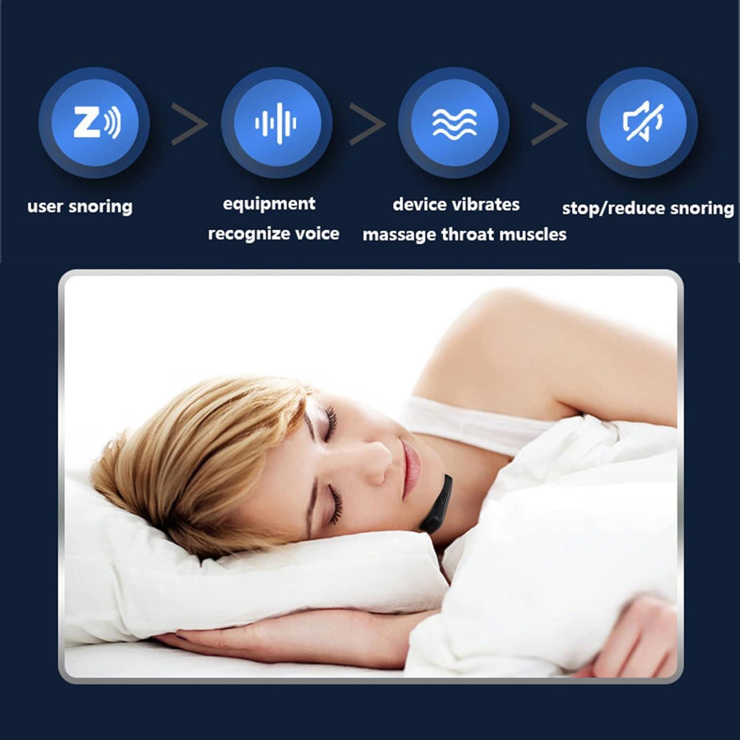 XARONF XARONF Smart Throat Anti Snoring Device Electric Variable Speed Anti Snoring Devices Electric Intelligent Massage Snore Stopper Snore Solution for Men and Women