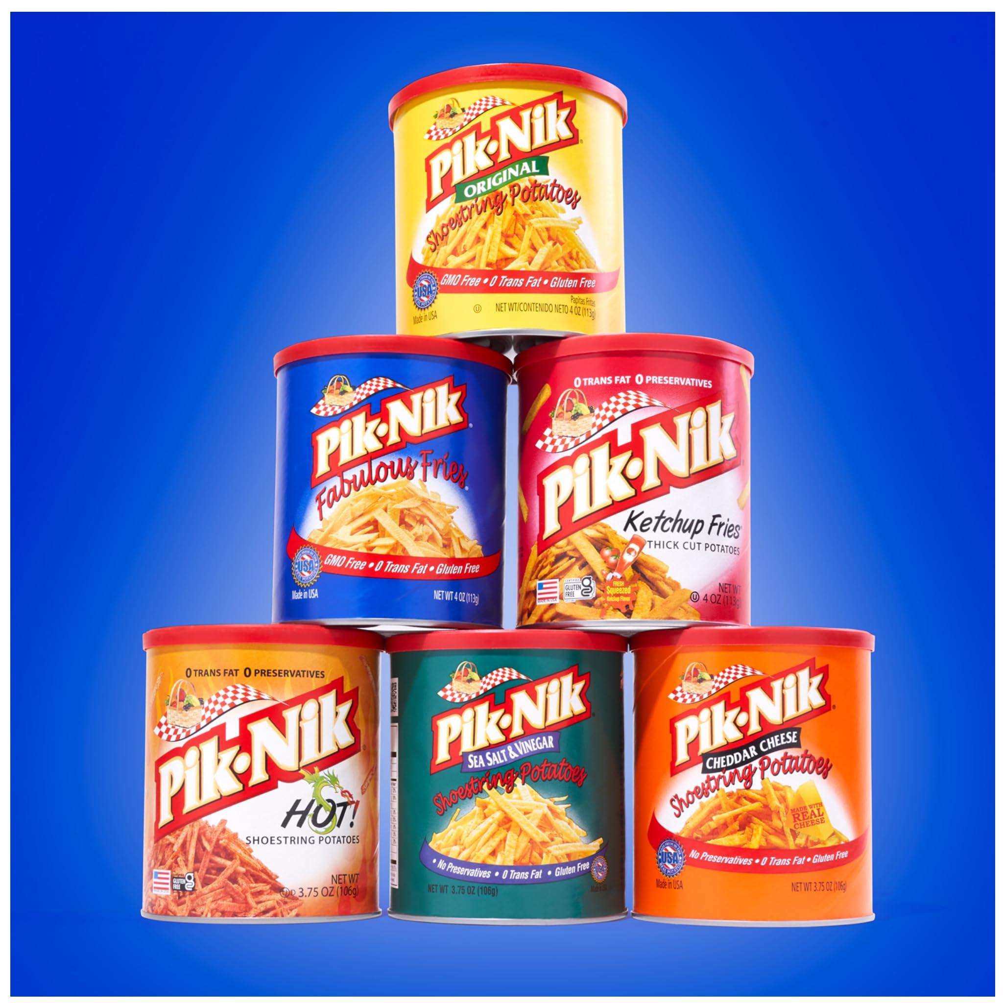 Smiling Sweets Picnic Foods Shoestring Potato Crisps - Sea Salt and Vinegar - Pack of 6 - Delicious Shoestring Potato Snacks - Great for Snacking or for Lunches - Share with Friends