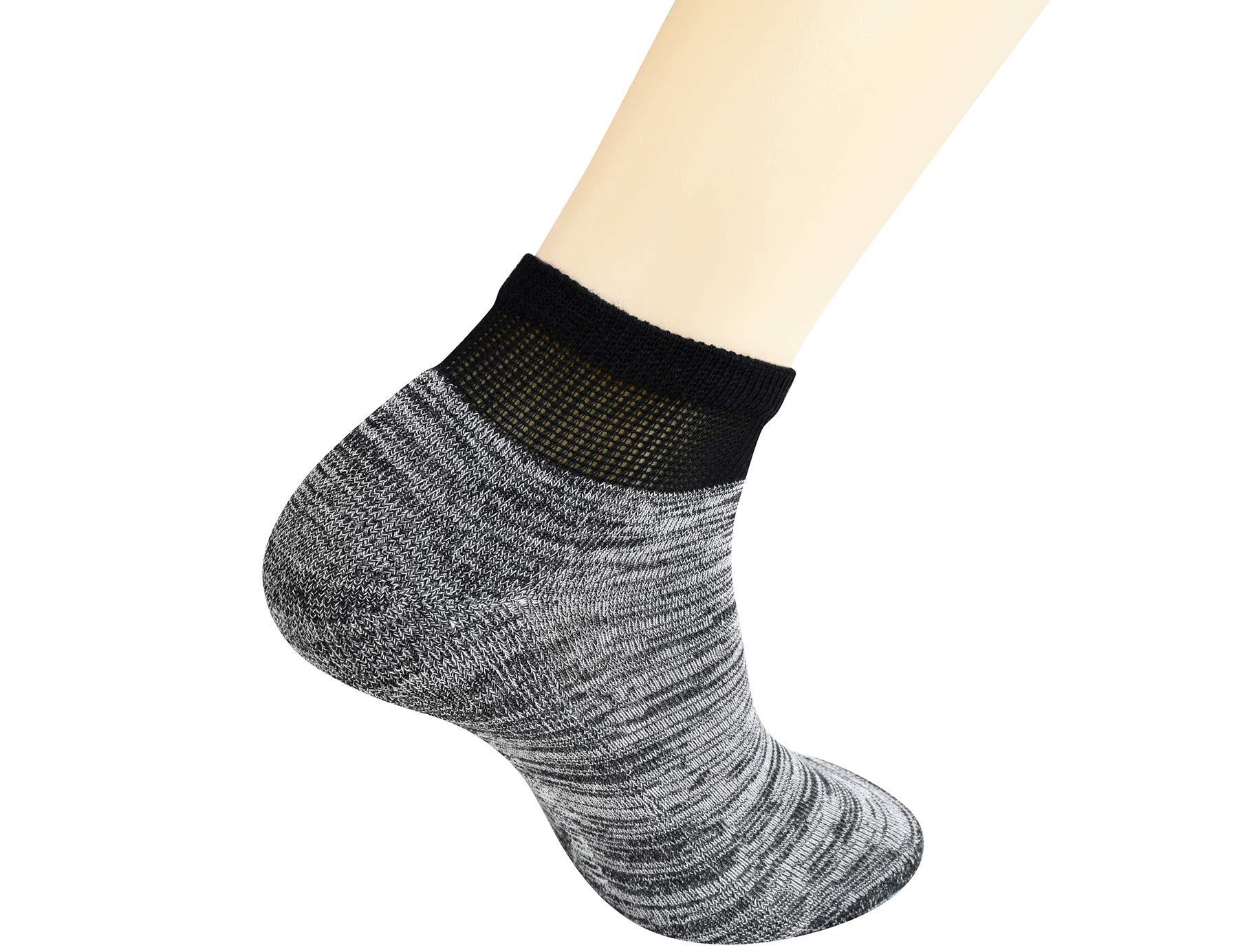 Yomandamor Yomandamor Men\'s 5 Pairs Low Cut Diabetic Socks with Cushion Sole and Seamless Toe