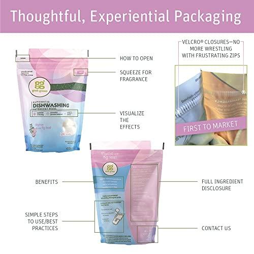 Grab Green Grab Green Automatic Dishwashing Detergent Pods, 132 Count, Thyme Fig Leaf Scent, Plant and Mineral Based, Superior Cleaning, Powerful Grease Removal,