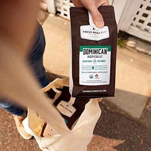 Fresh Roasted Coffee Fresh Roasted Coffee, Organic Dominican Republic, 12 oz, Medium Roast, Kosher, Ground
