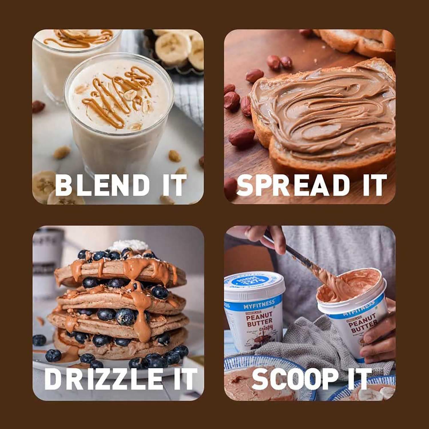 MYFITNESS PEANUT BUTTER MYFITNESS Peanut Butter Chocolate Smooth Non-GMO Gluten-free No Preservative All Natural Ingredient High Protein Made with American Recipe (17.9 Ounce)